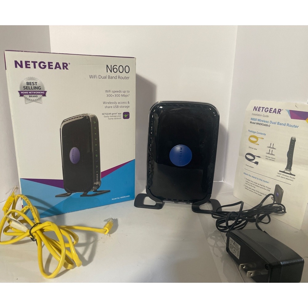 NETGEAR Wi-Fi Router Wireless N600 Dual Band Router‎ WNDR3400 - Open Box